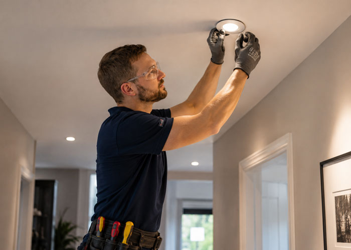 gas-pipeline Fitting a led down light